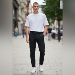 (NOMAD) Black Cargo Pants Modern Fit